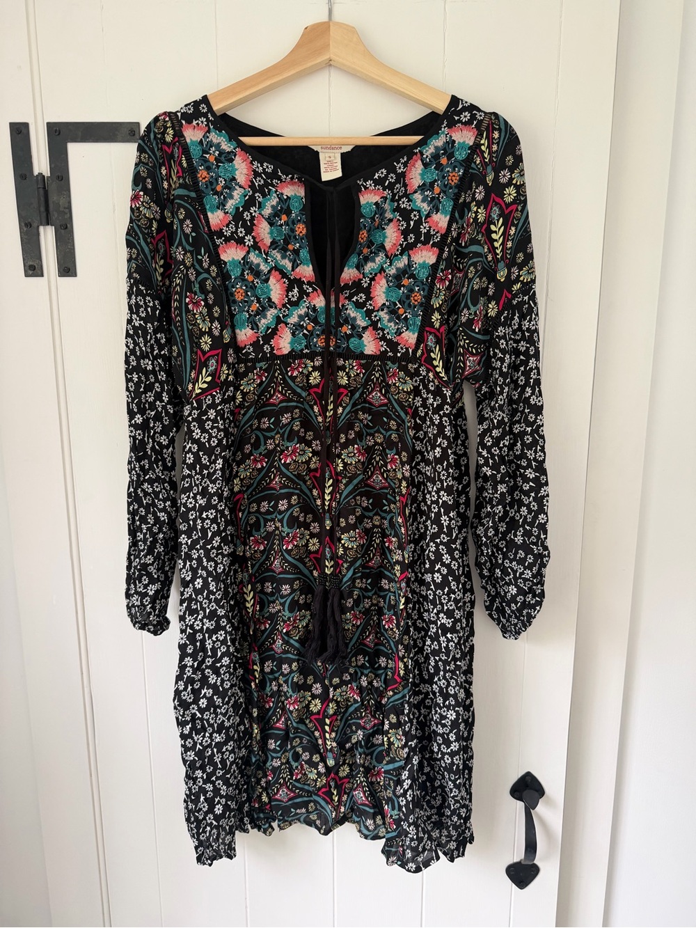 NWOT Sundance Embroidered Bohemian Floral Dress Size Small Anthropologie
